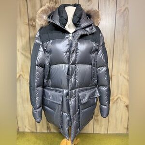 Moncler Silver Jacket with Cartoon Patch